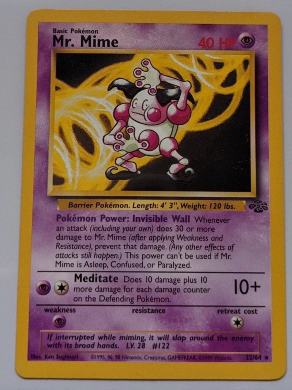 Mr. Mime Trading Card - NEAR MINT
